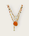 GAS BIJOUX - Collier scapulaire Nacre et cornaline