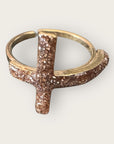 Mademoiselle OUPS - Bague CORPUS CRAZY grande croix émaillée - DORÉE