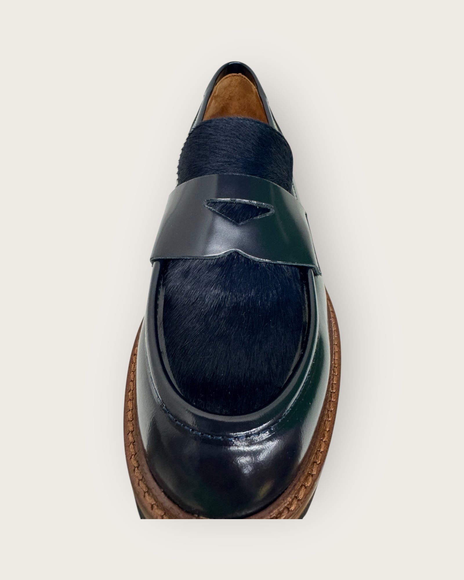 MAT 20 - Mocassins cuir vernis bleu marine