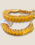 GAS BIJOUX -Boucles d’oreilles créoles LYRE dorées à l’or fin - Jaune
