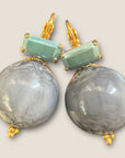 GAS BIJOUX - Boucles d'oreilles DECALCIA dorée à l'or fin - Grise