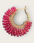 GAS BIJOUX - Boucles d’oreilles IZZIA petit modèle dorée à l’or fin - Grenat
