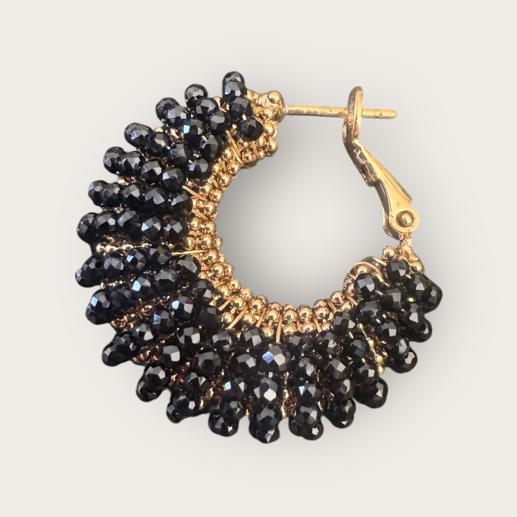 GAS BIJOUX - Boucles d’oreilles IZZIA petit modèle dorées - Bleues marine