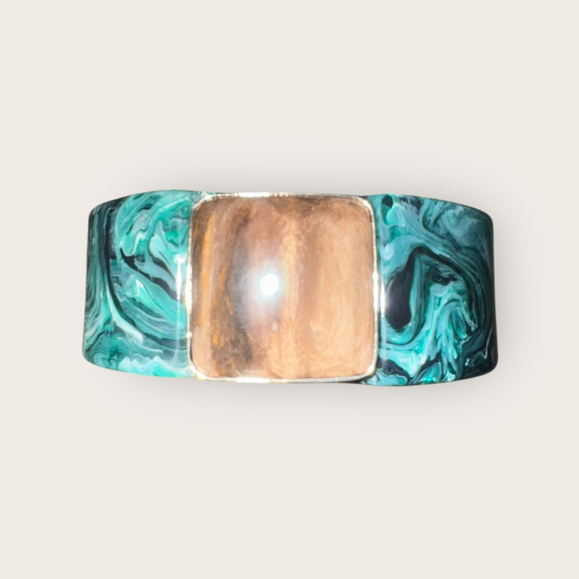 GAS BIJOUX - Bracelet ARTY bis acétate vert et marron