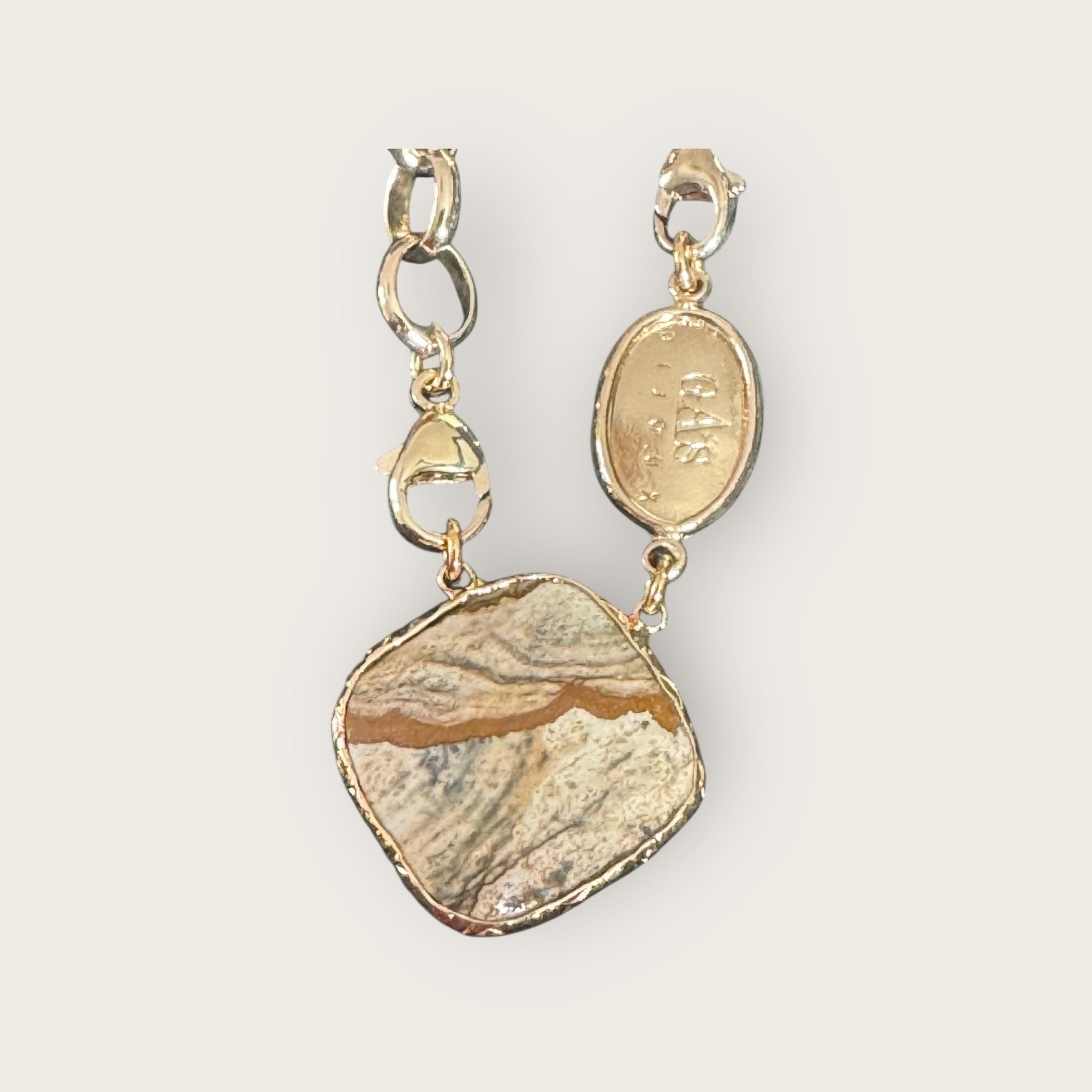 GAS BIJOUX - Collier BILLY doré à l'or fin - Jaspe