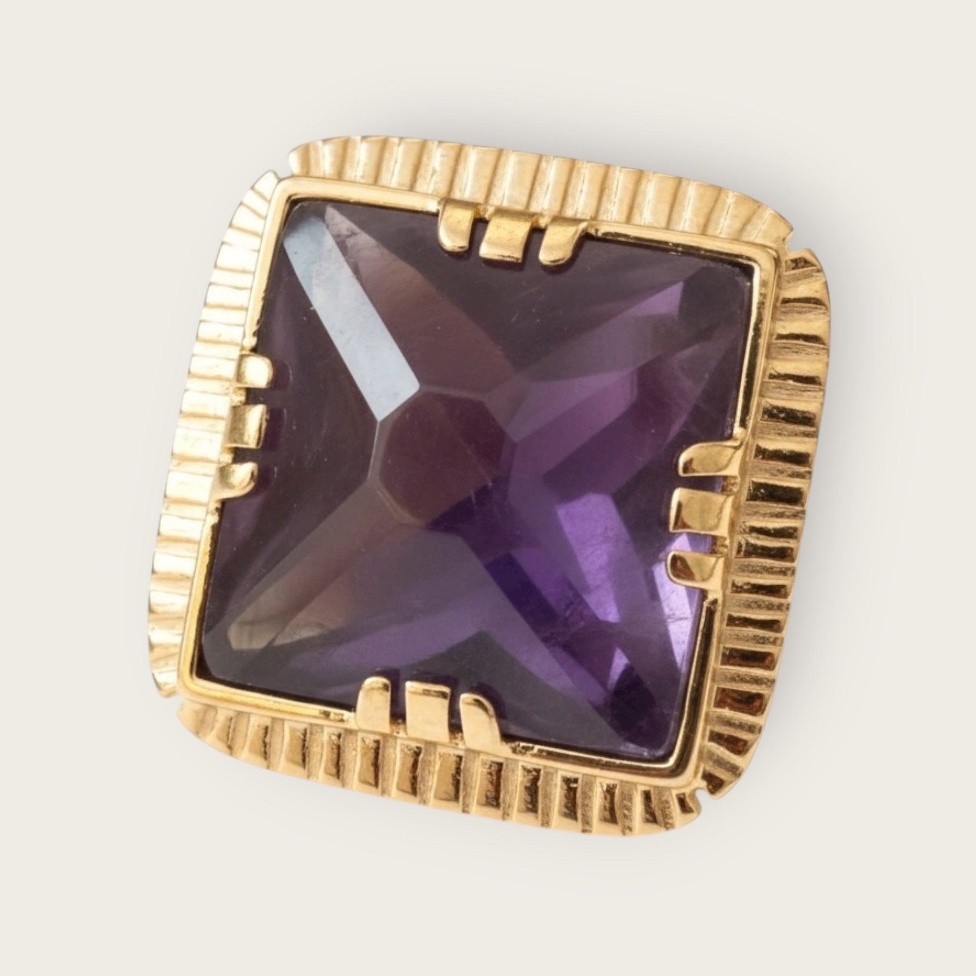 GAS BIJOUX - Bague ARTY chevalière dorée à l’or fin - Améthyste - Taille M