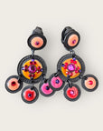 GAS BIJOUX Boucles d'oreilles SEQUIN CLIPS double rang base noire
