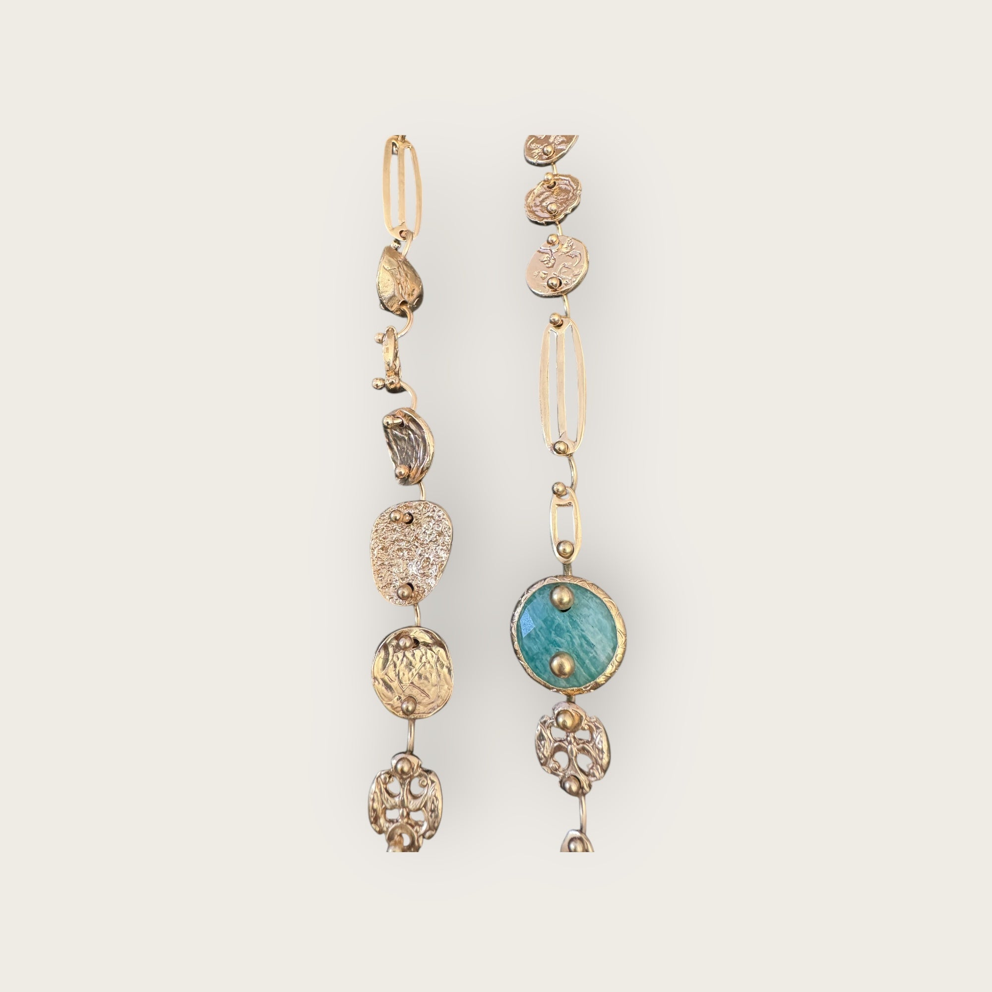 GAS BIJOUX - Sautoir ECLIPSE doré métal à l'or fin et amazonite