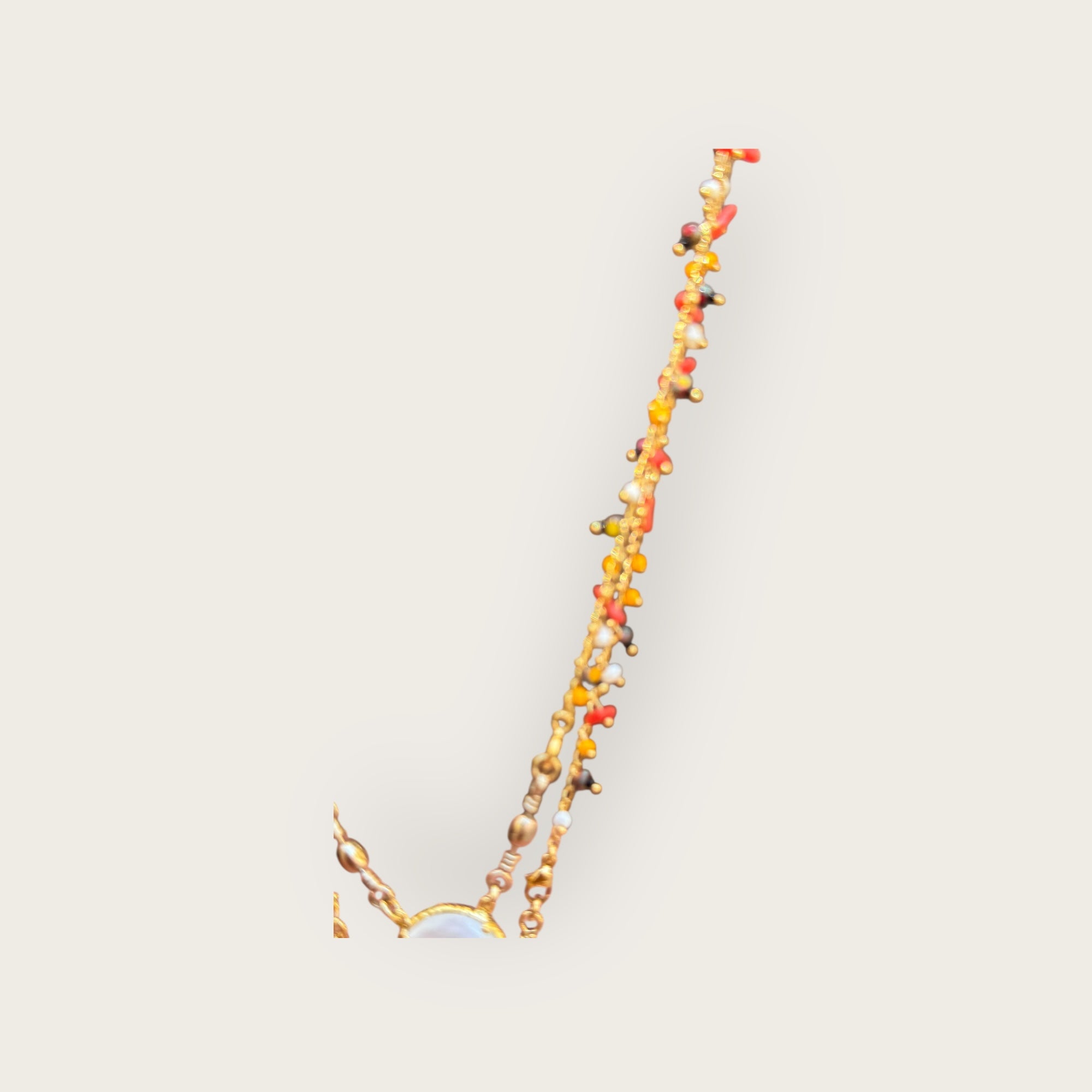 GAS BIJOUX - Collier scapulaire Nacre et cornaline