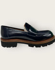 MAT 20 - Mocassins cuir vernis bleu marine