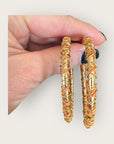 GAS BIJOUX - Boucles d'oreilles MAORI grand modèle doré à l'or fin et osier
