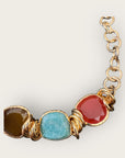 GAS BIJOUX - Collier SIRENA doré à l'or fin - Cornaline, quartz rose, amazonite