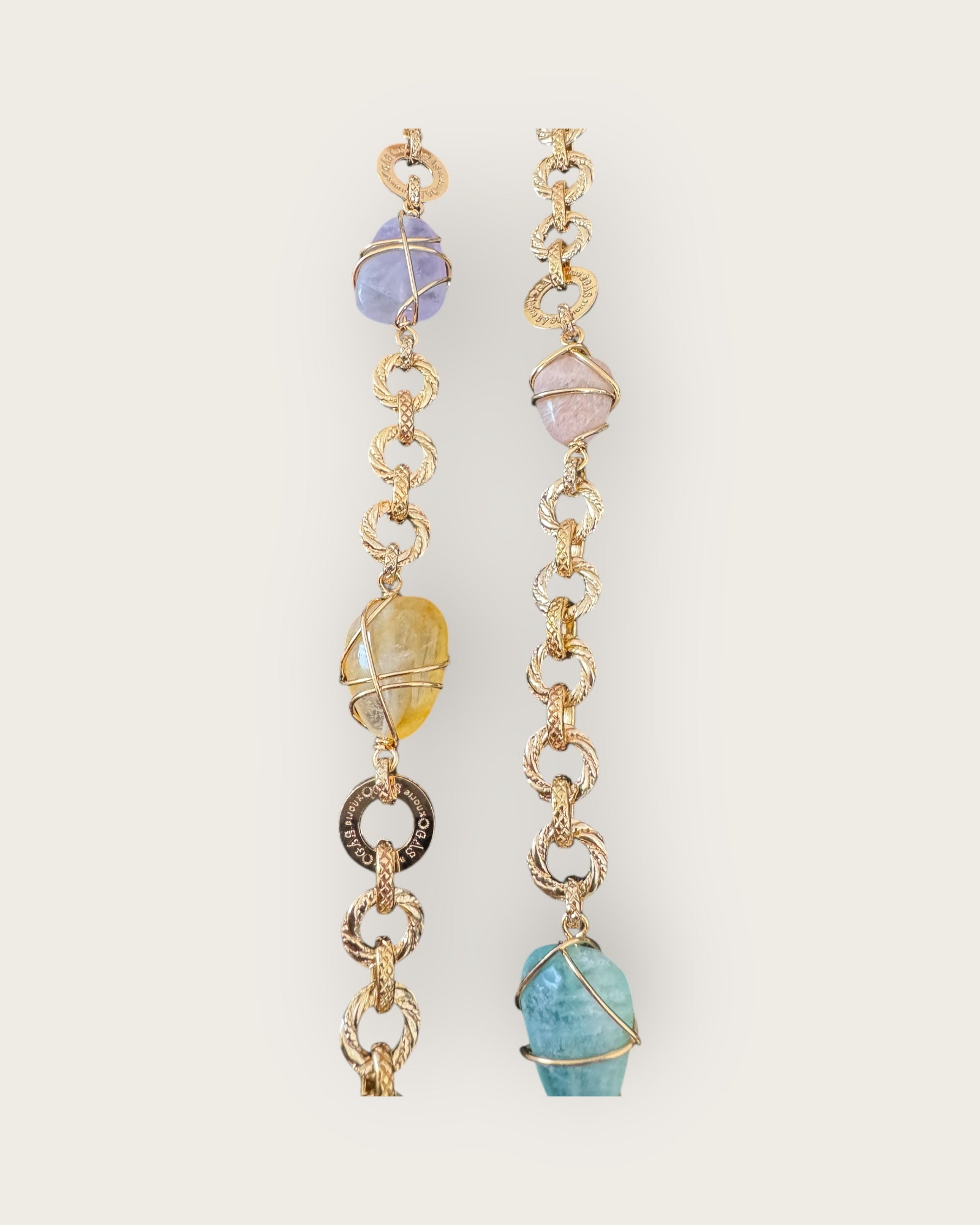 GAS BIJOUX - Sautoir RAINBOW MULTICOLORE doré à l'or fin