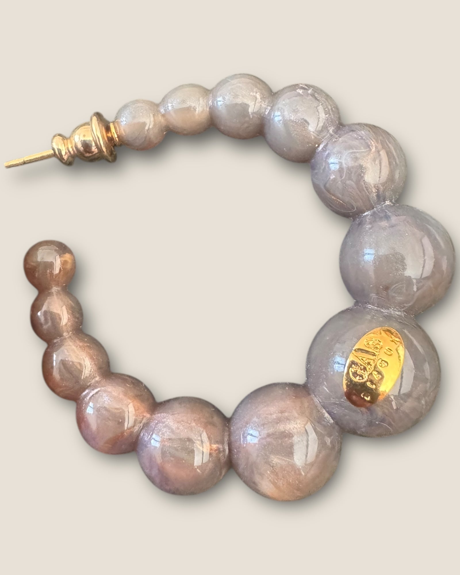 GAS BIJOUX - Boucles d’oreilles Andy petit modèle dorées - Grises foncées degradées