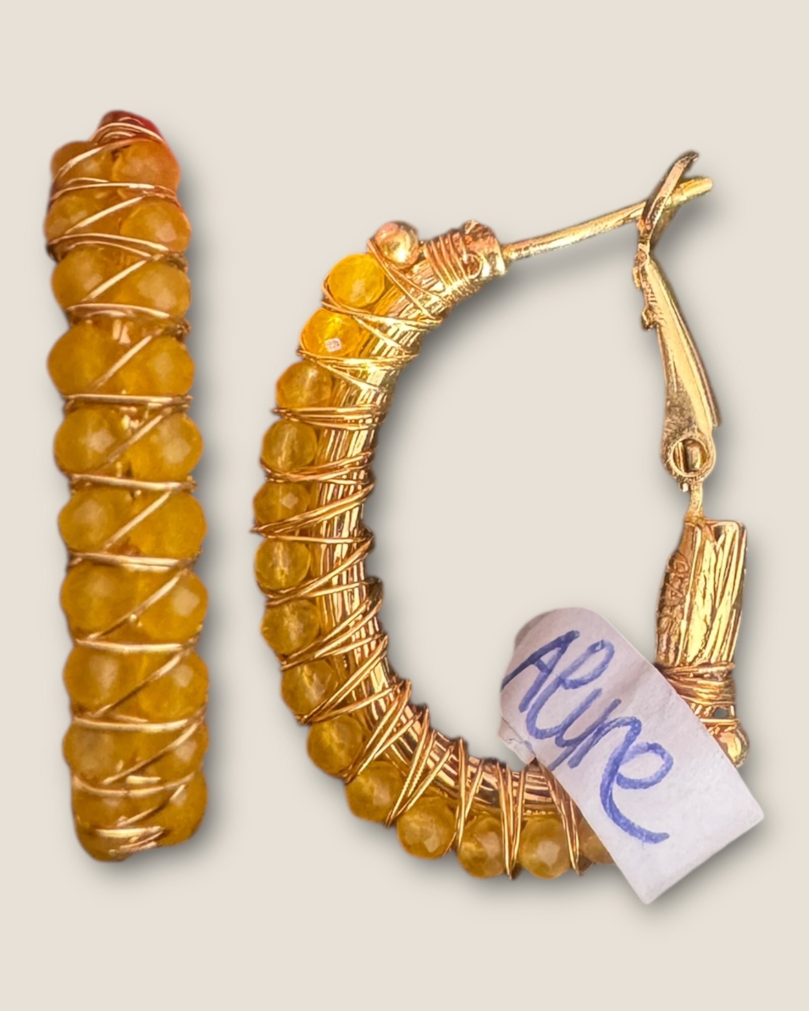 GAS BIJOUX -Boucles d’oreilles créoles LYRE dorées à l’or fin - Jaune