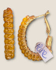 GAS BIJOUX -Boucles d’oreilles créoles LYRE dorées à l’or fin - Jaune
