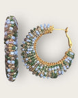 GAS BIJOUX - Boucles d’oreilles IZZIA petit modèle dorées à l’or fin - Bleues et vertes