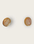 GAS BIJOUX - Boucles d'oreilles puces OVO dorées à l'or fin - Quartz rose