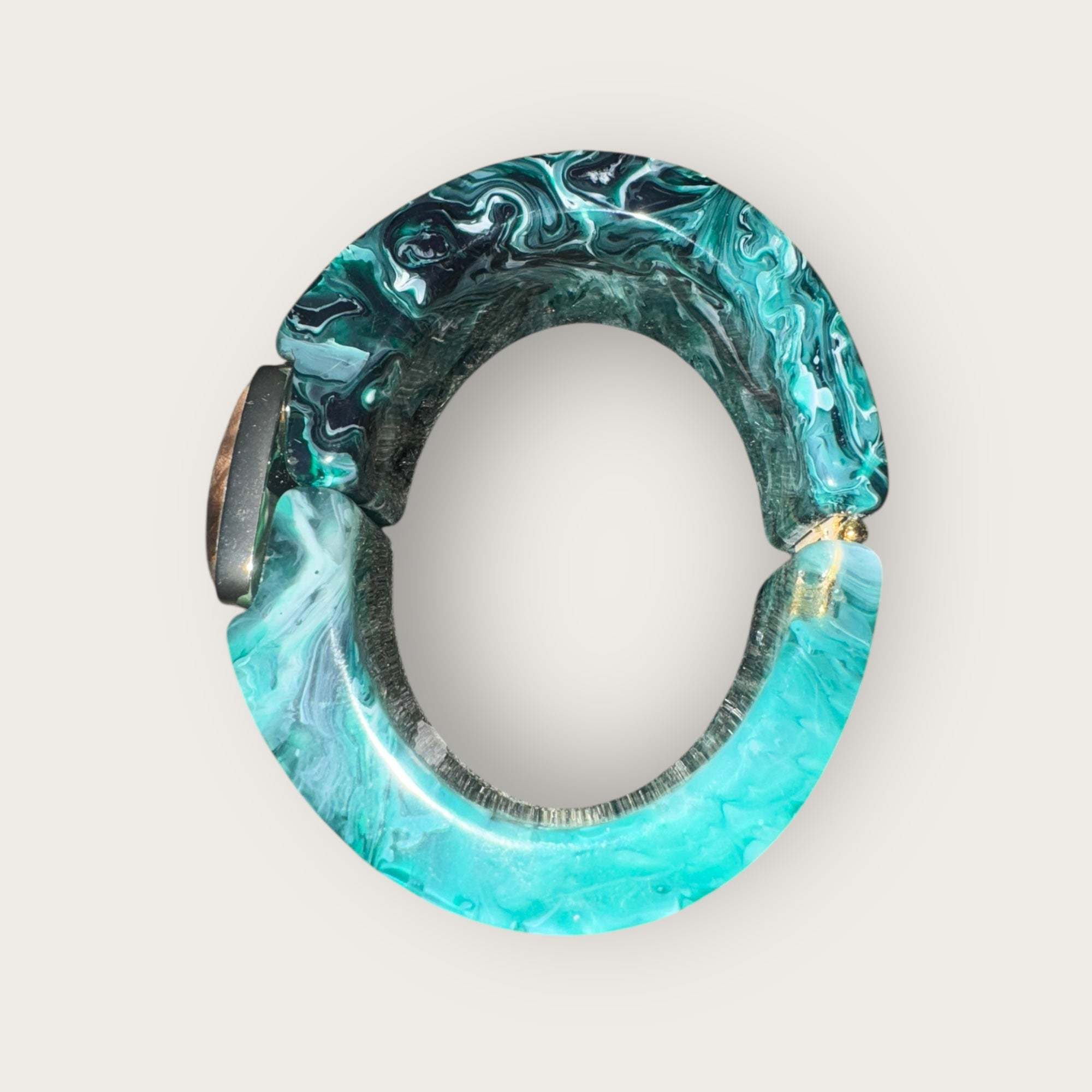 GAS BIJOUX - Bracelet ARTY bis acétate vert et marron