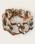 GAS BIJOUX - Bracelet MITSI doré - Cornaline, perle d'eau douce et turquoise - Taille 1
