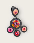 GAS BIJOUX Boucles d'oreilles SEQUIN CLIPS double rang base noire