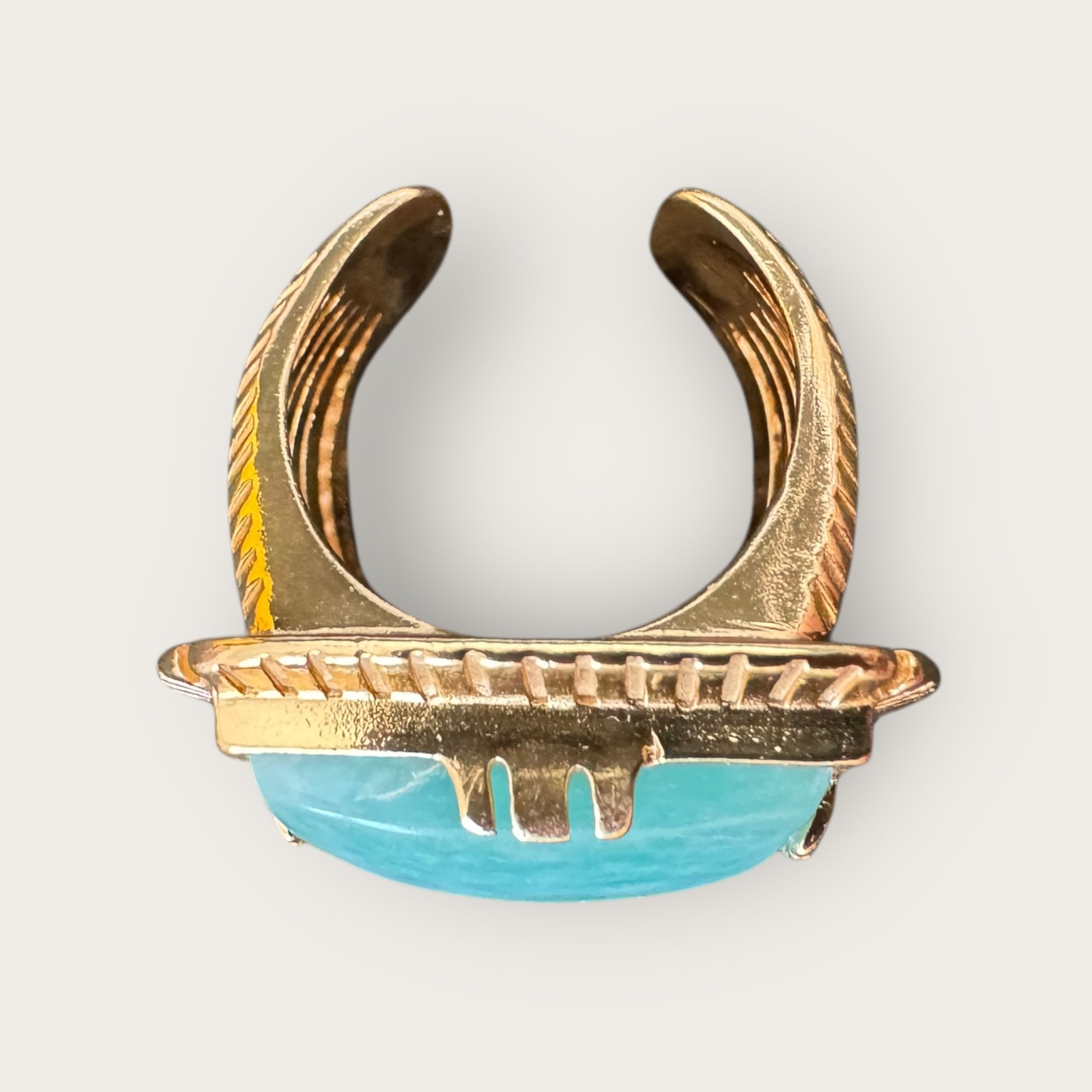 GAS BIJOUX - Bague ARTY chevalière dorée - Turquoise - Taille L