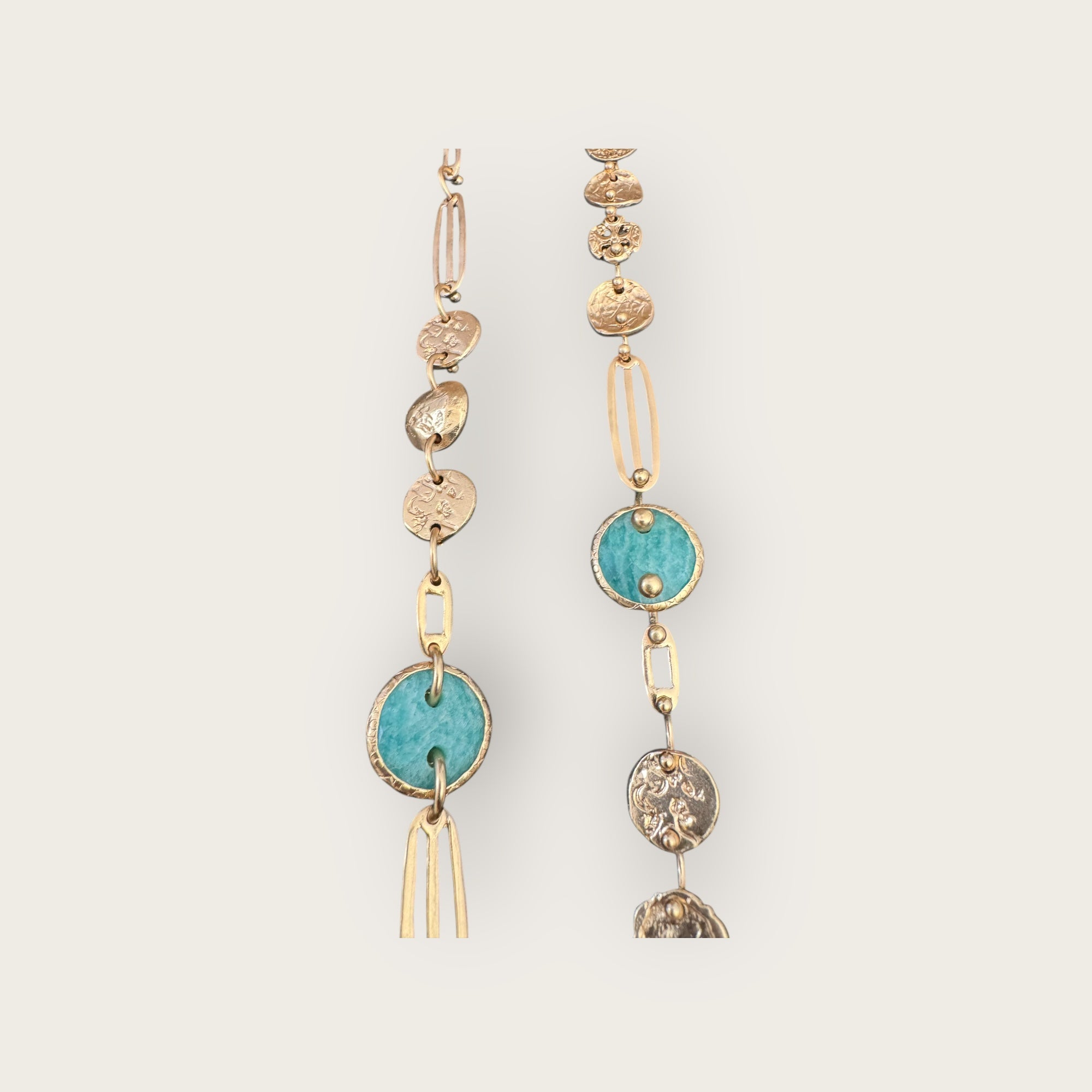 GAS BIJOUX - Sautoir ECLIPSE doré métal à l'or fin et amazonite