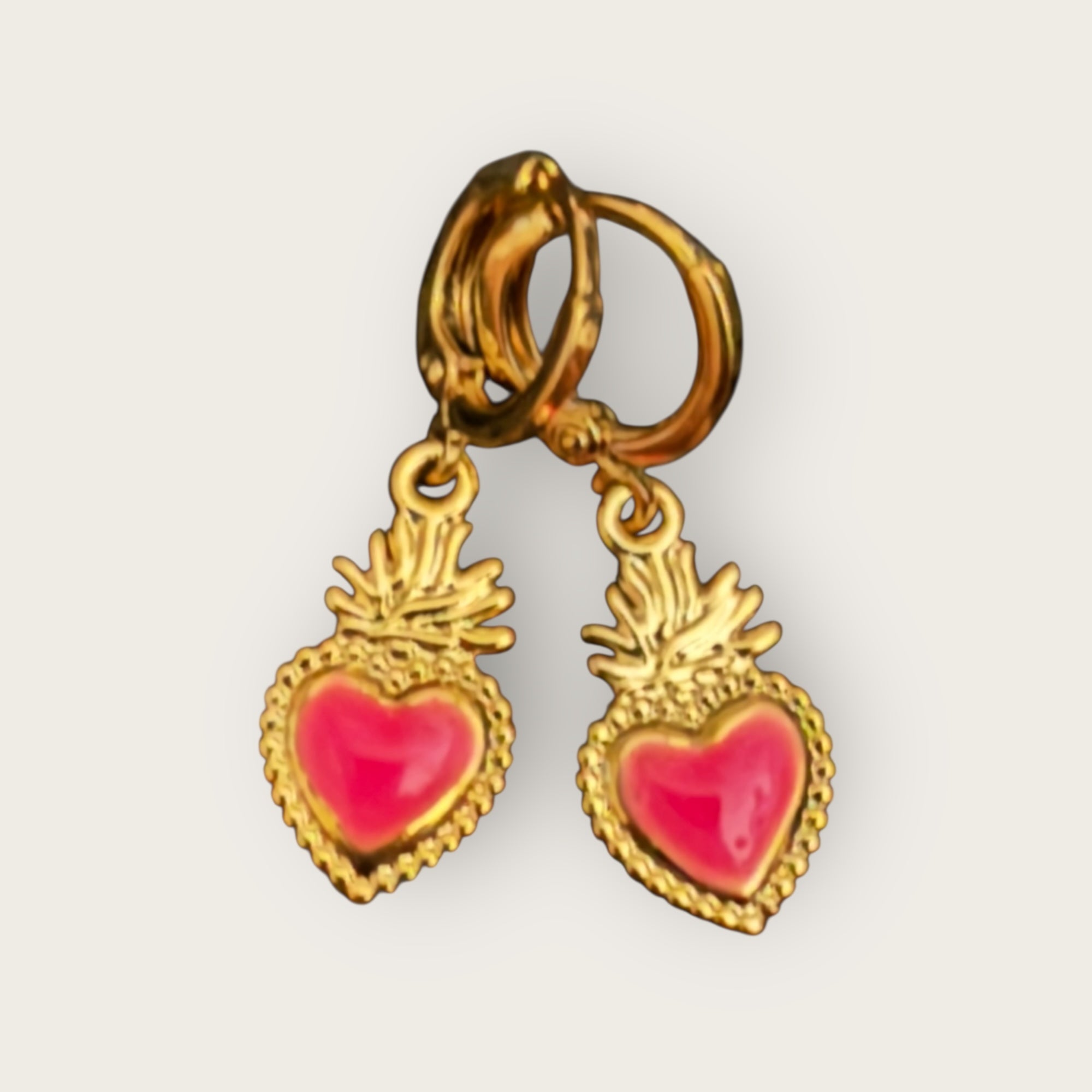 Mademoiselle OUPS - Boucles mini créoles ex vote CORPUS CRAZY - ROSE FLUO