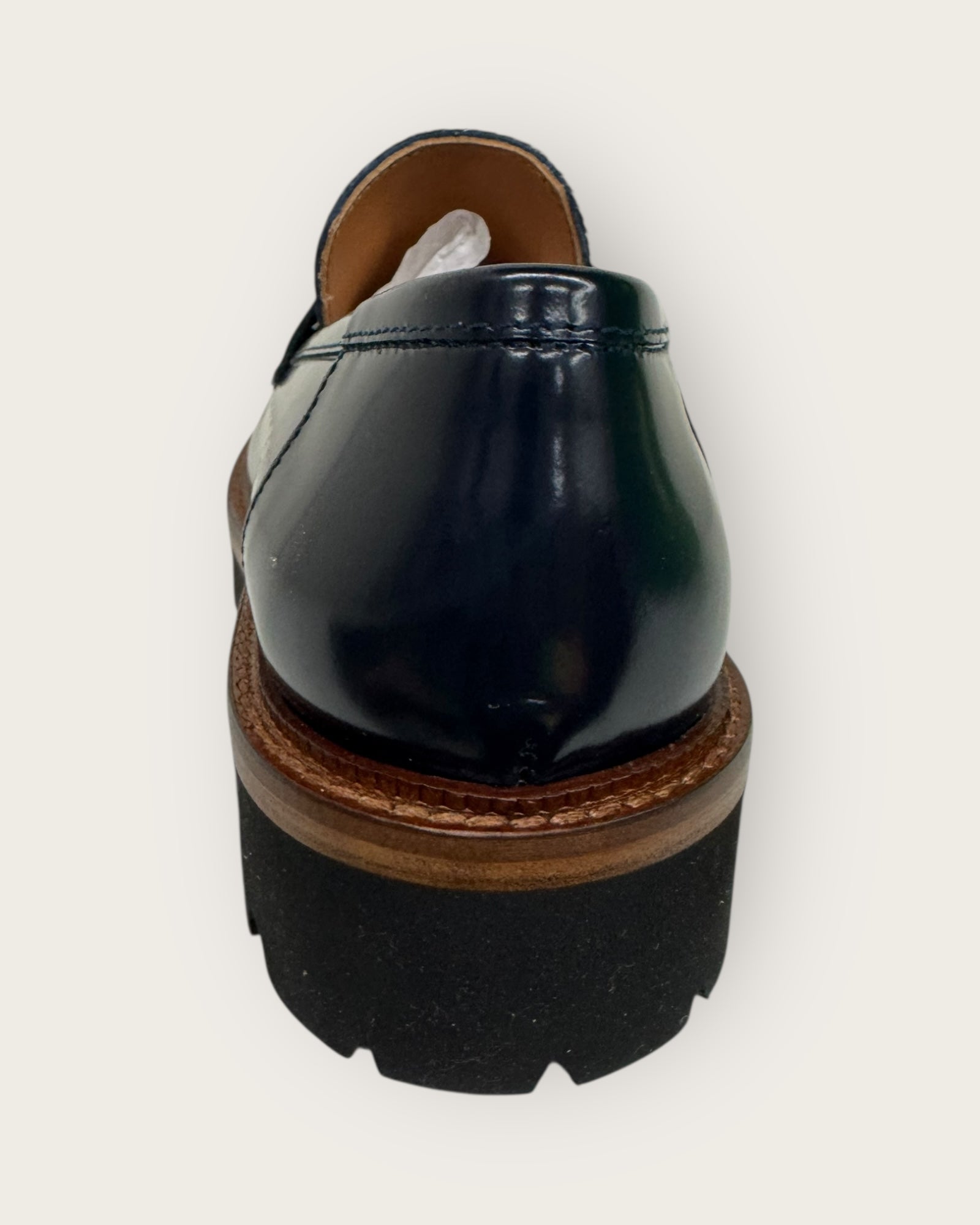 MAT 20 - Mocassins cuir vernis bleu marine