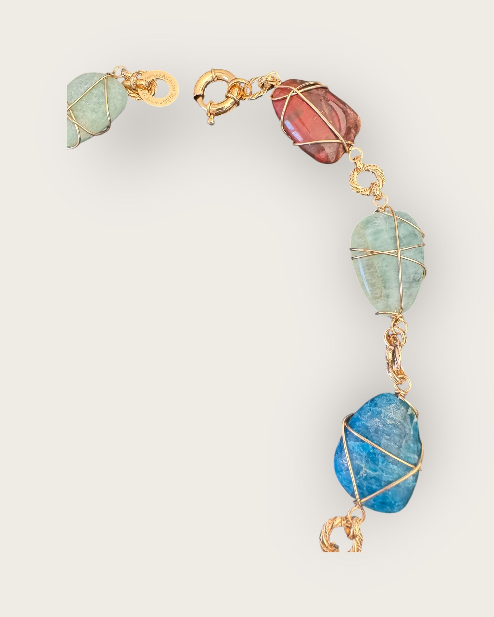 GAS BIJOUX - Collier RAINBOW multi grand modèle doré à l'or fin