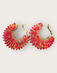 GAS BIJOUX - Boucles d’oreilles IZZIA petit modèle dorées à l’or fin - Rouge et doré