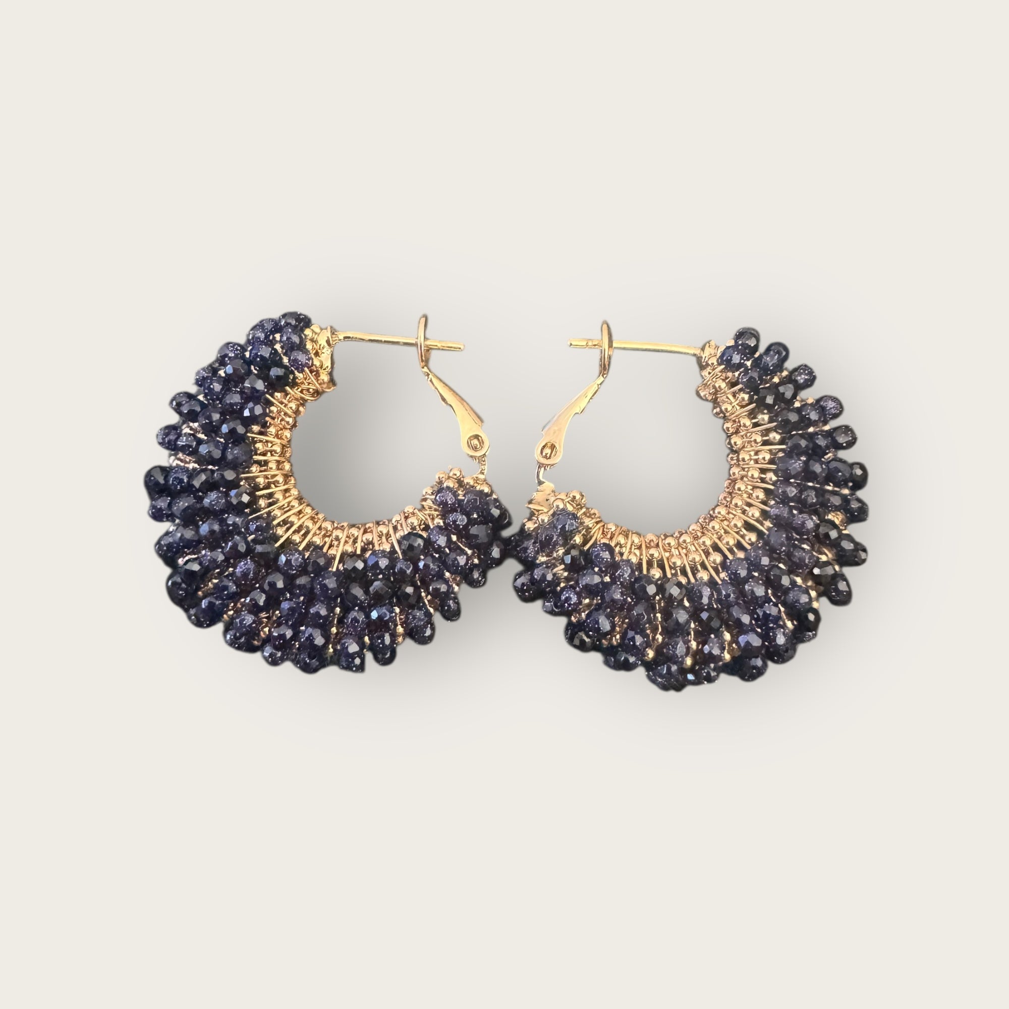 GAS BIJOUX - Boucles d’oreilles IZZIA petit modèle dorées - Noires