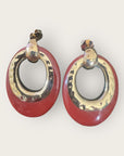 GAS BIJOUX - Boucles d’oreilles SELVA bordeaux dorées à l’or fin grand modèle
