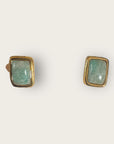GAS BIJOUX - Boucles d'oreilles puces TOTEM dorées à l'or fin - Amazonite