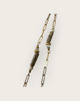 GAS BIJOUX - Collier SCAPULAIRE serti kali - Nacre grise et quartz blanc