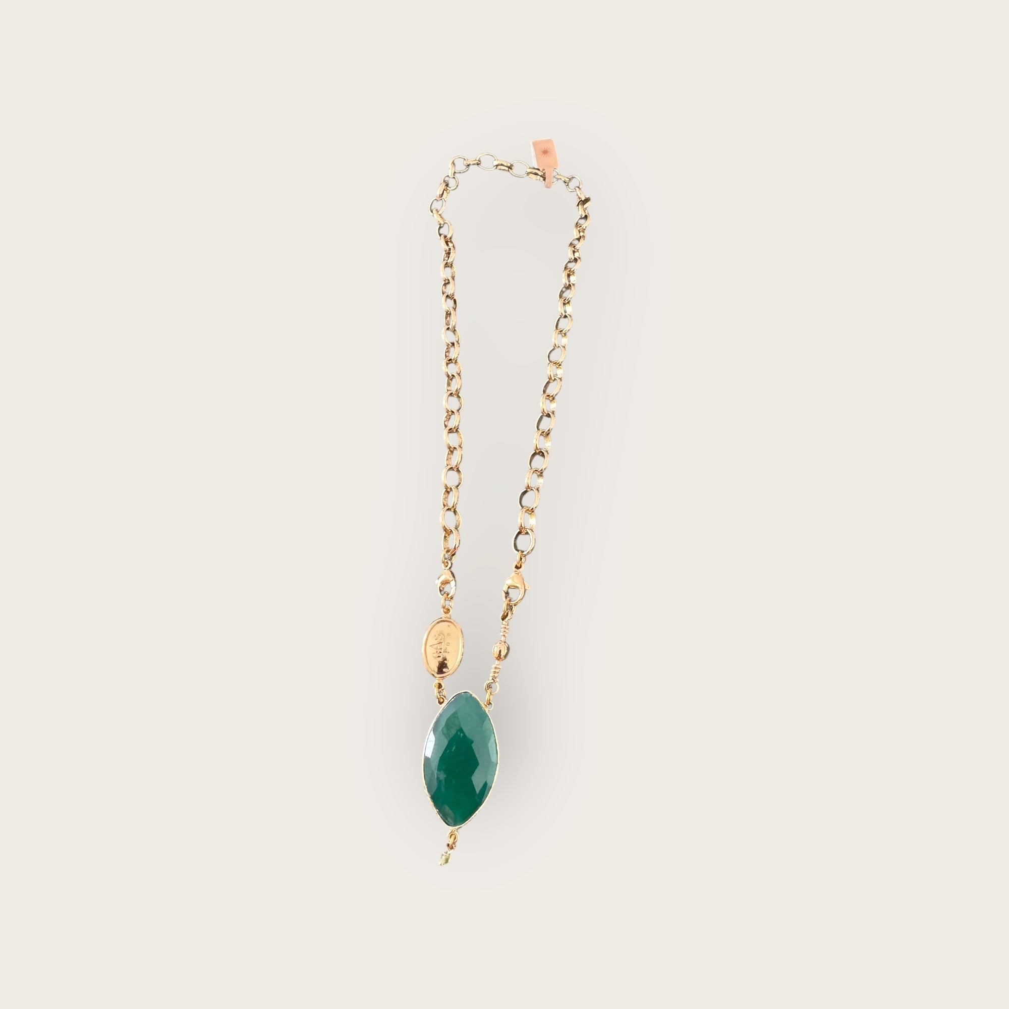 GAS BIJOUX - Collier BILLY avec pendentif en Agate verte