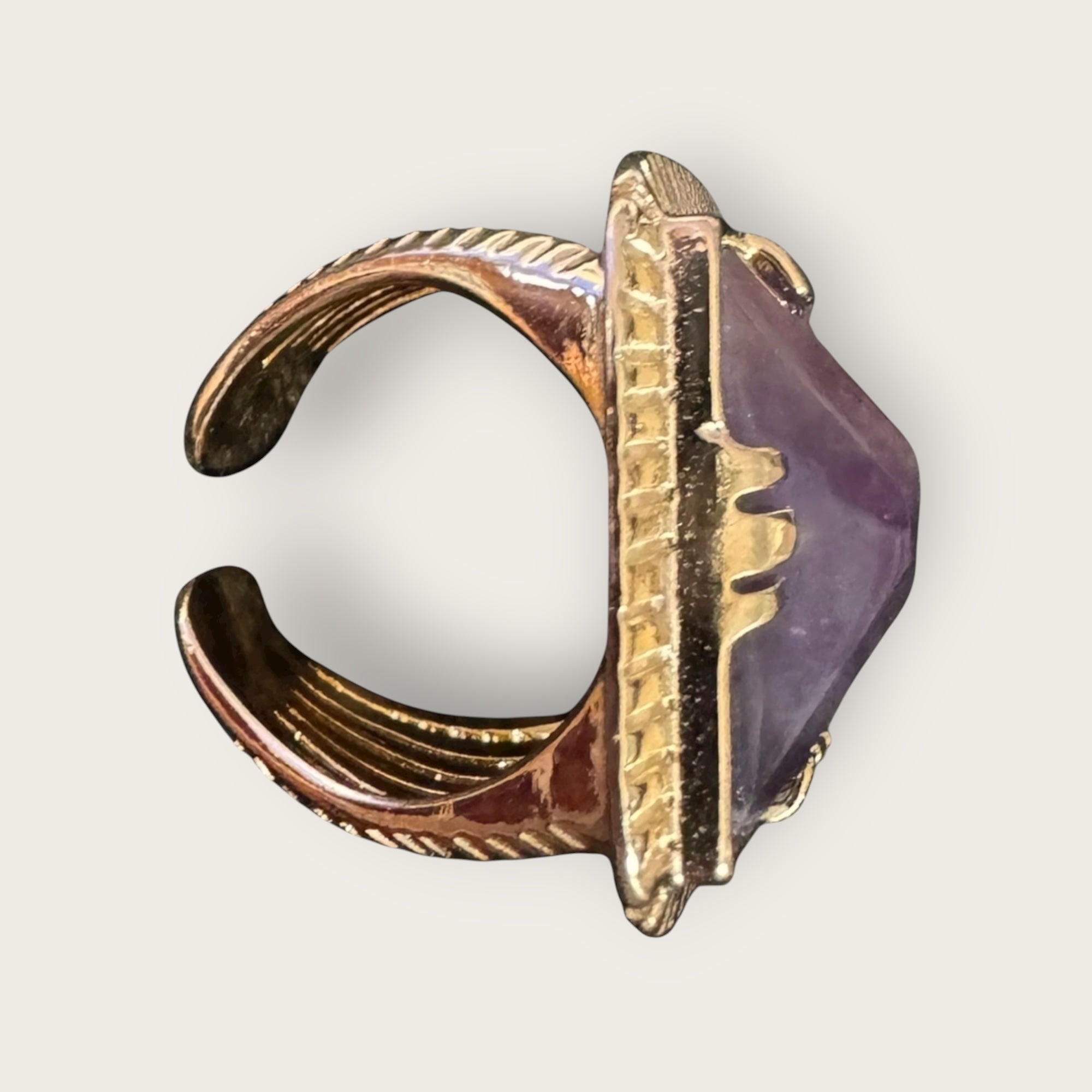 GAS BIJOUX - Bague ARTY chevalière dorée à l’or fin - Améthyste - Taille M