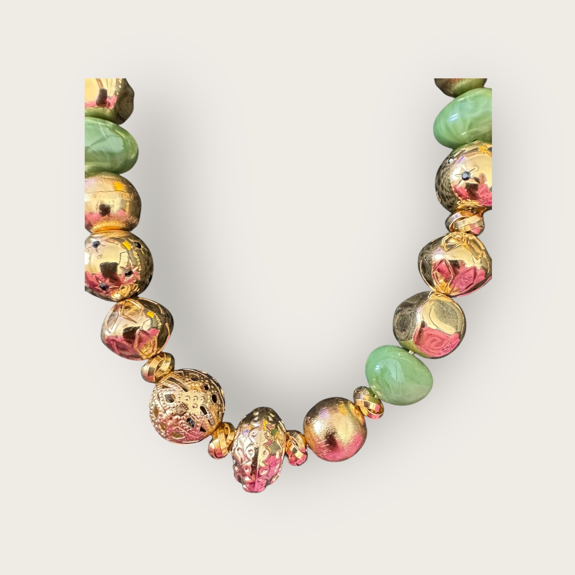 GAS BIJOUX - Collier PALAZZO doré à l’or fin - Vert