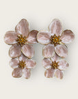 ARGELOUSE - Boucles d'oreilles HIBISCUS - Double roses nacrées