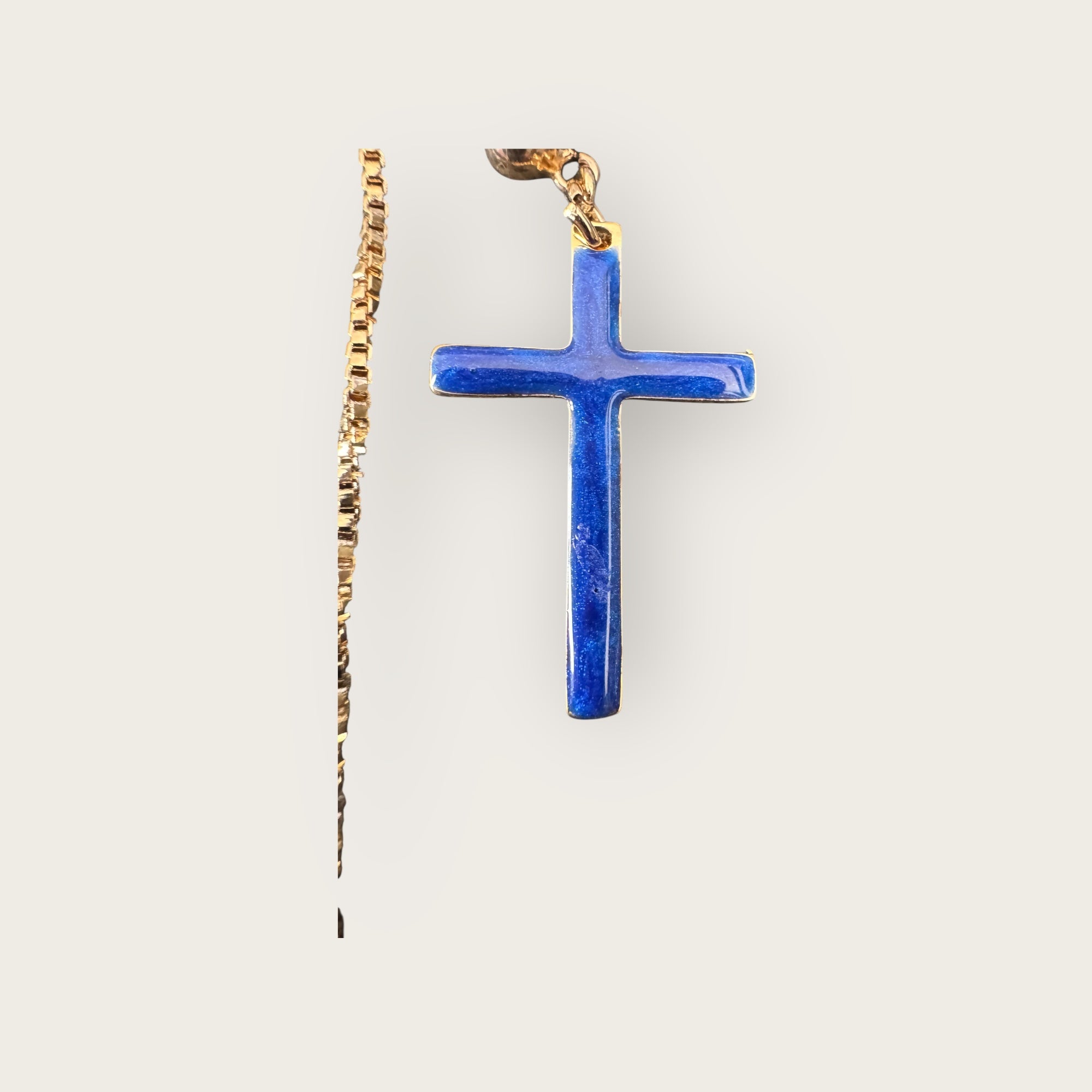 Mademoiselle OUPS - Boucles CORPUS CRAZY simple grand croix émaillées - BLEUES