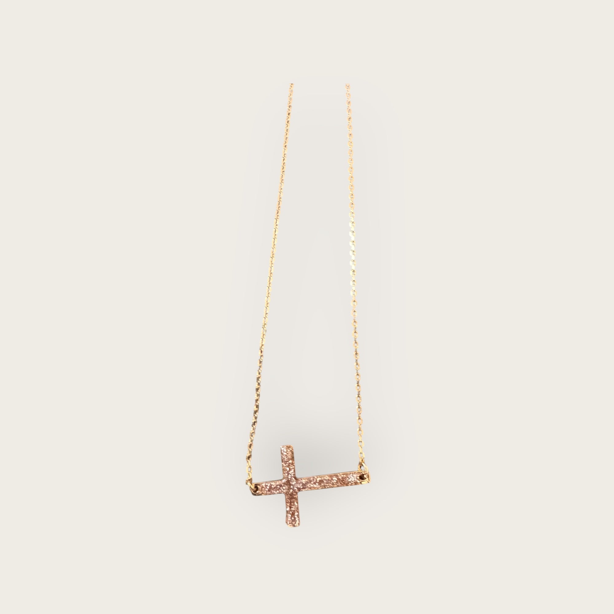 Mademoiselle OUPS - Collier CORPUS CRAZY - Grande croix émaillées horizontale - DORE