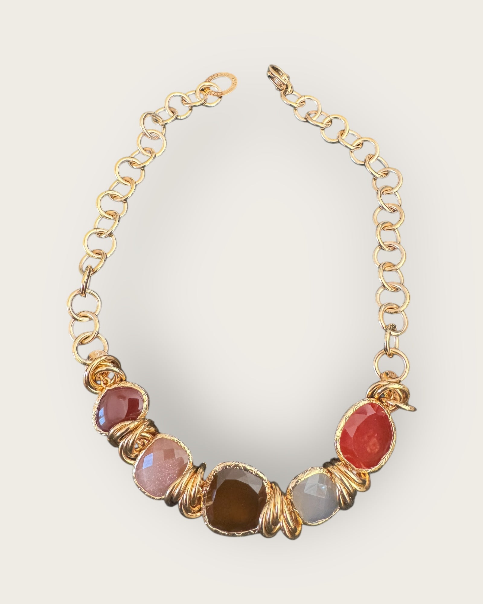 GAS BIJOUX - Collier SIRENA doré à l'or fin - Cornaline et Quartz