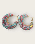 GAS BIJOUX -Boucles d’oreilles IZZIA grand modèle dorées à l’or fin - Turquoise et lauve