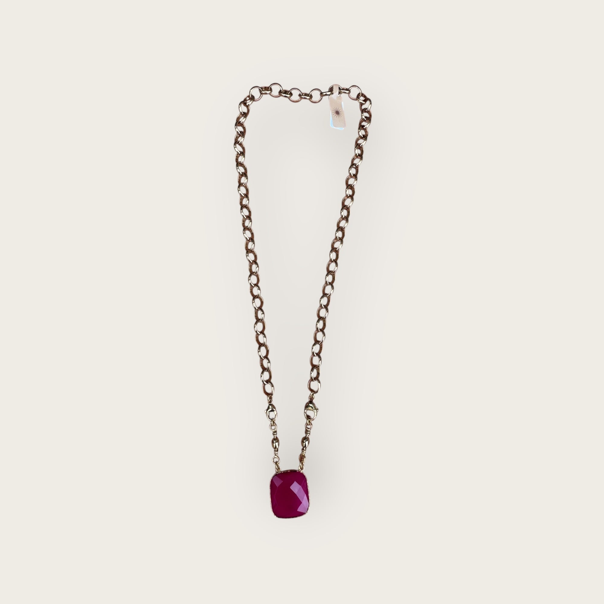 GAS BIJOUX - Collier BILLY doré à l’or fin - QUARTZ ROSE