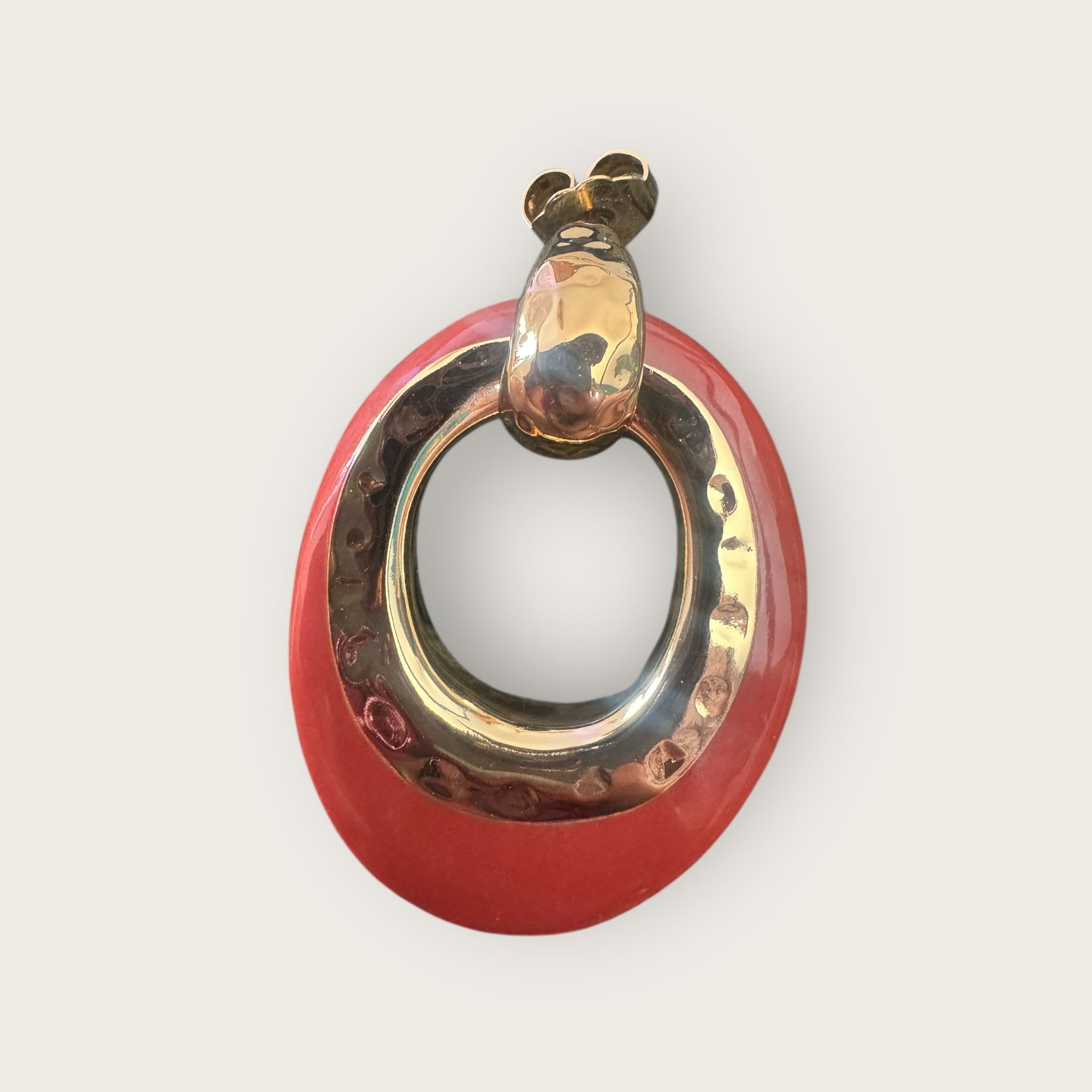 GAS BIJOUX - Boucles d’oreilles SELVA bordeaux dorées à l’or fin grand modèle
