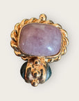 GAS BIJOUX - Boucles d'oreilles AMARANTE CLIPS - Rhodonite et Jaspe Kambala
