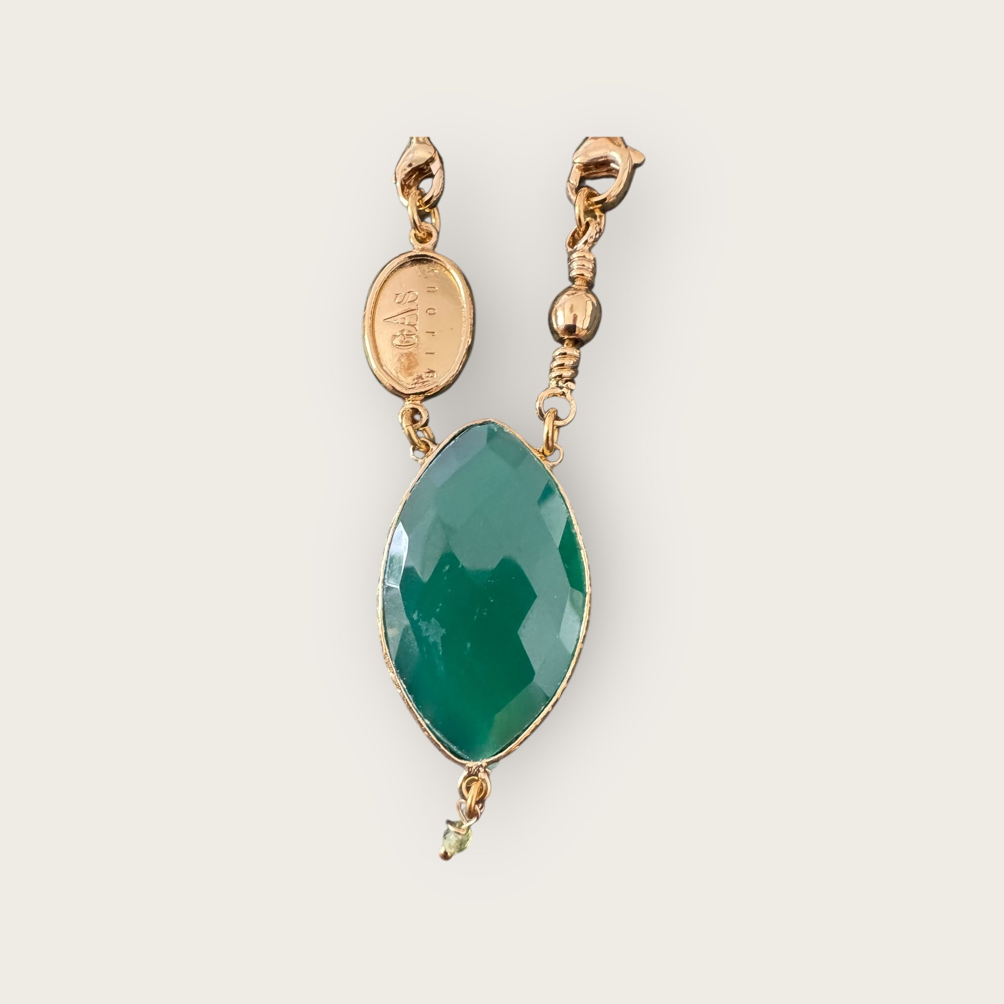 GAS BIJOUX - Collier BILLY avec pendentif en Agate verte