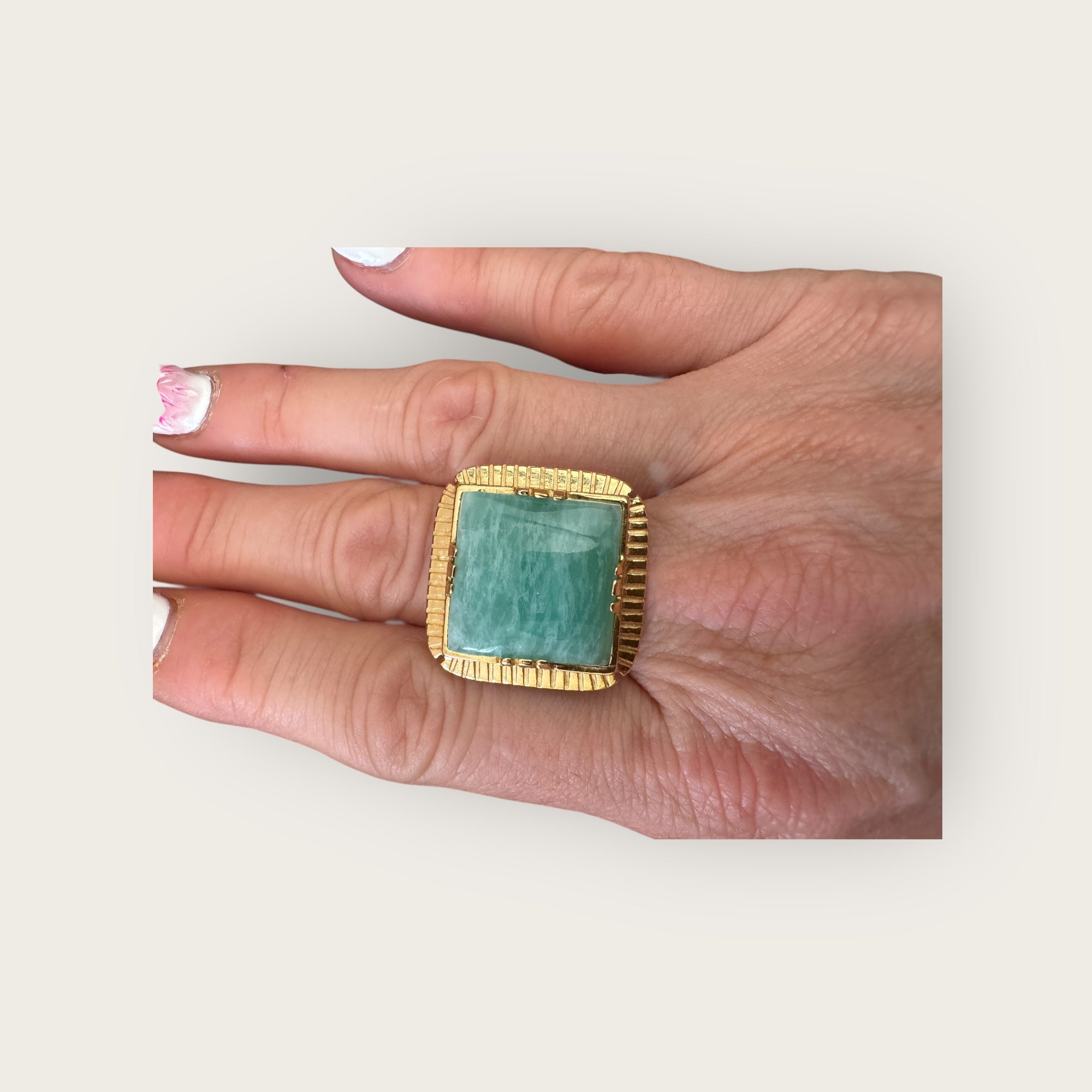 GAS BIJOUX - Bague ARTY chevalière dorée - Turquoise - Taille L