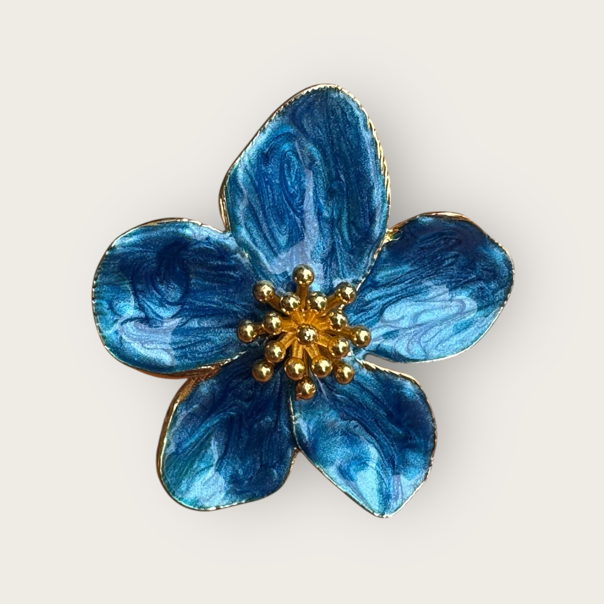 ARGELOUSE - Boucles d'oreilles puces HIBISCUS - Bleues