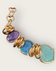 GAS BIJOUX - Collier SIRENA doré à l'or fin - Améthyste - Fluorine et Amazonite